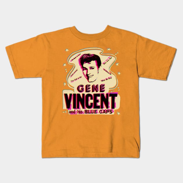 Gene Vincent Kids T-Shirt by HAPPY TRIP PRESS